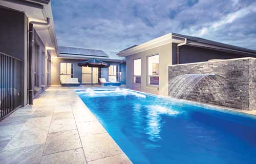 Fiberglass Pool Design Leisure Pools Reflection Including Splash Deck