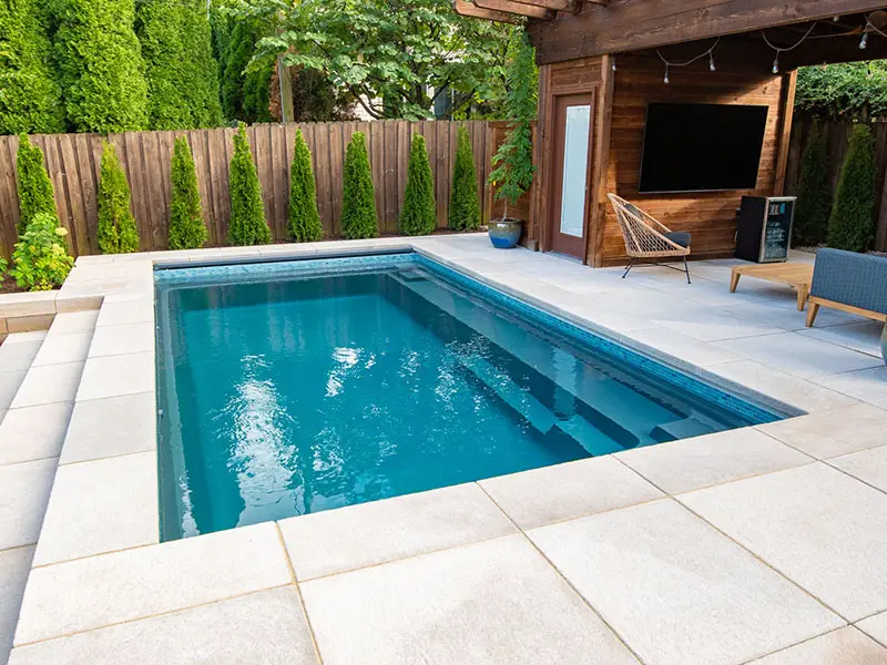Leisure Pools Reflection inground fiberglass swimming pool