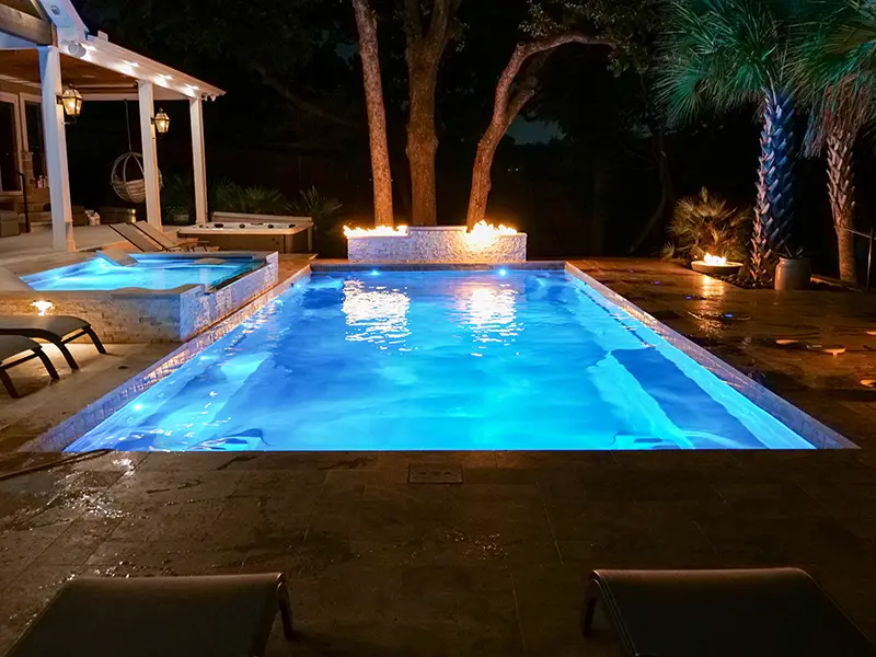 Leisure Pools Supreme 35 inground fiberglass swimming pool