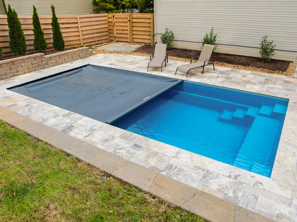 No leaf worries with an automatic pool cover