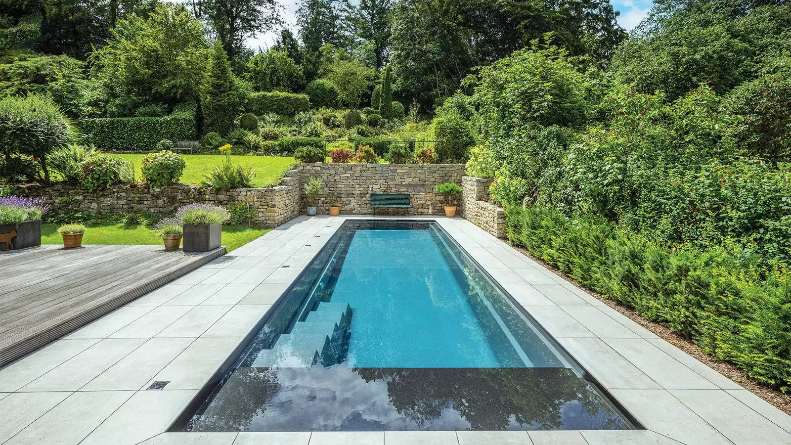 The Linear with Cover - High Waterline Flat Bottom Pool - Leisure Pools 