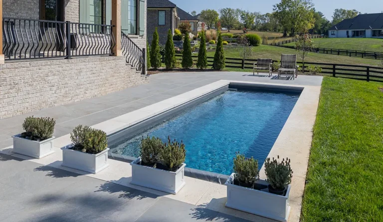 Leisure Pools 26' Harmony model in Graphite Grey beauty shot.