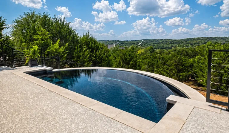 Leisure Pools Horizon model in Ebony Blue beauty shot.