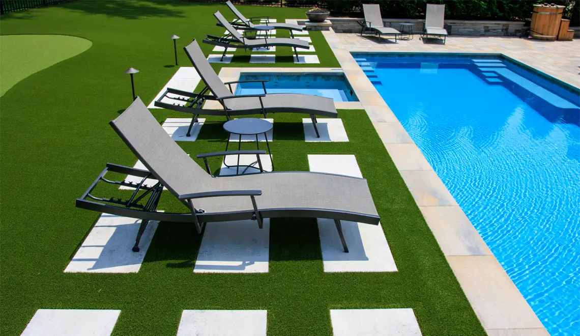 Leisure Pools Supreme Fiberglass Best Swimming Pool side view rectangular shape.