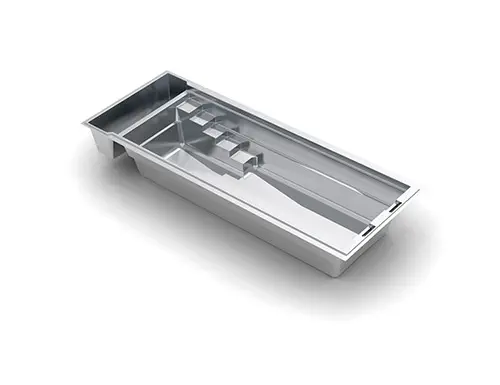 The Linear™ with Cover Fiberglass Pool 3D image