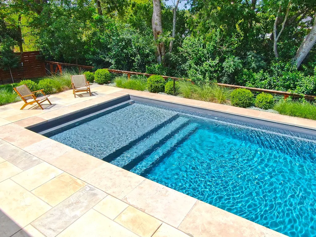 Leisure-Austin-Fiberglass-Pools-Texas A luxury fiberglass swimming pool, from Leisure Pools Austin