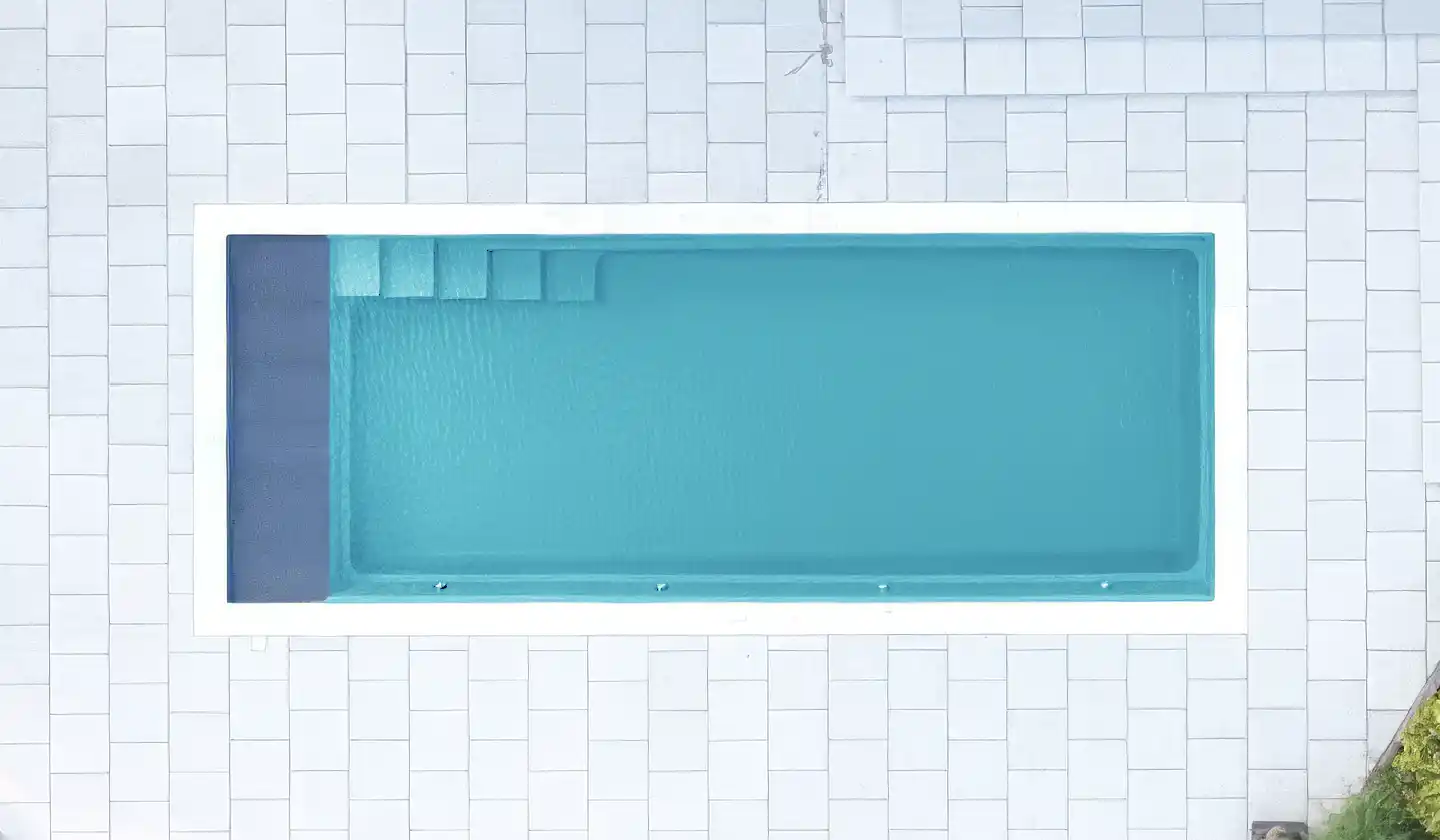 The Cube with Cover pool in Aquamarine
