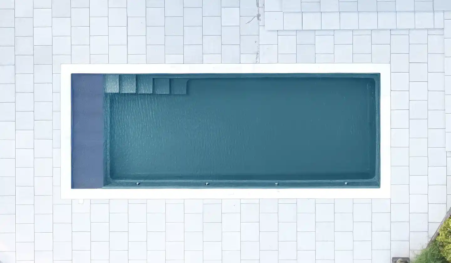 The Cube with Cover pool in Ebony Blue