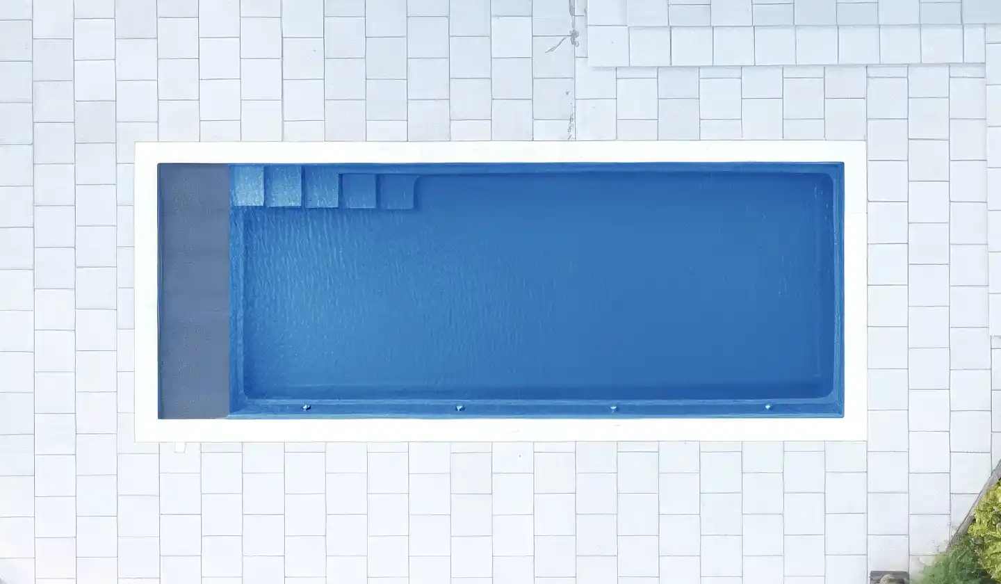 The Cube with Cover pool in Sapphire Blue