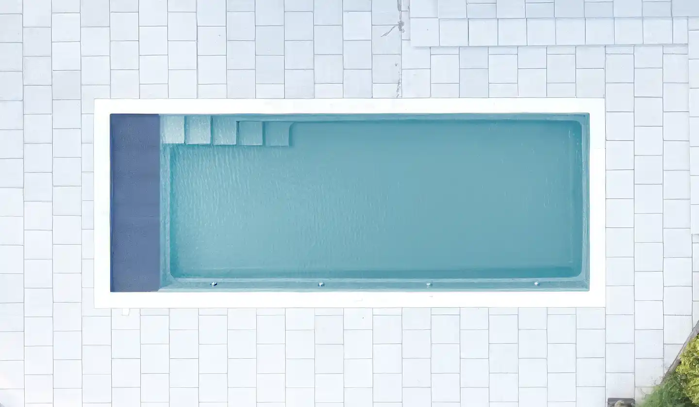 The Cube with Cover pool in Silver Grey