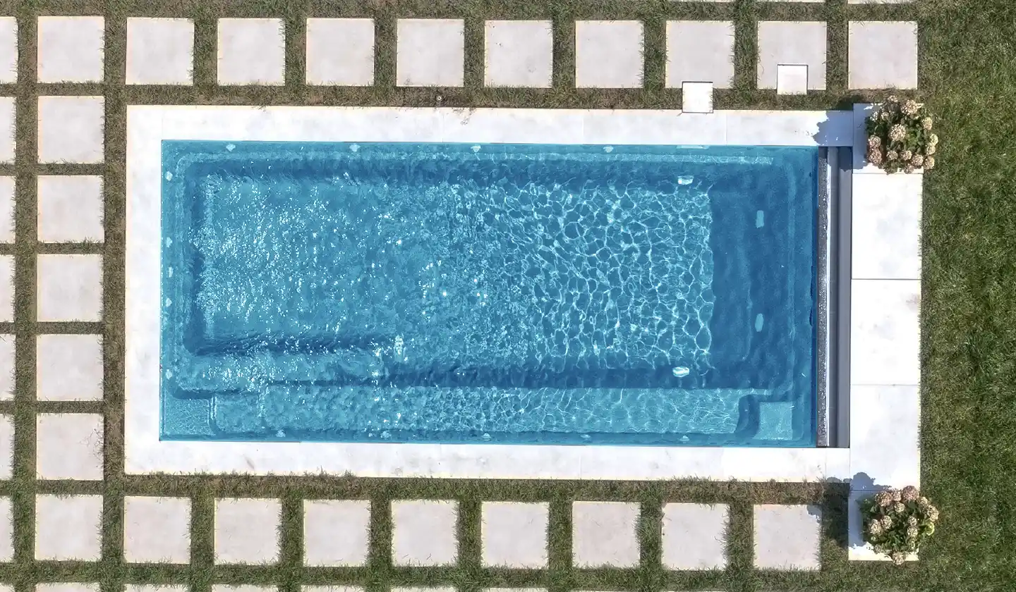 The Harmony pool in Crystal Blue