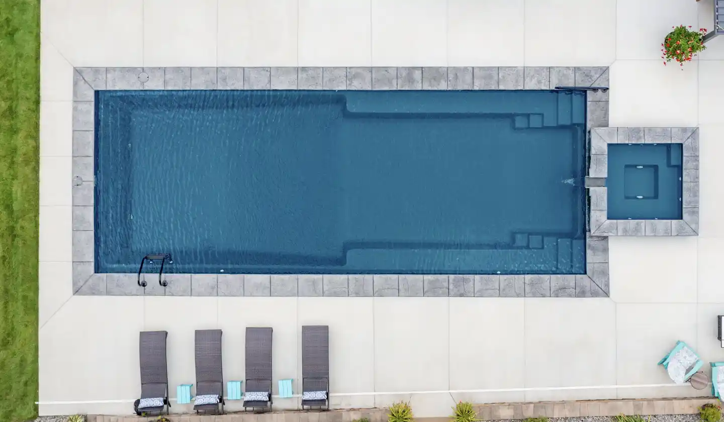 The Infinity pool in Ebony Blue