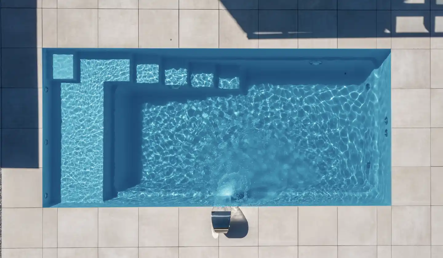 The Precision pool in Crystal Blue