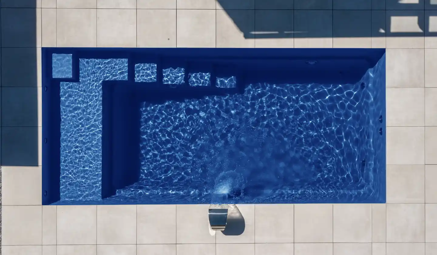 The Precision pool in Sapphire Blue