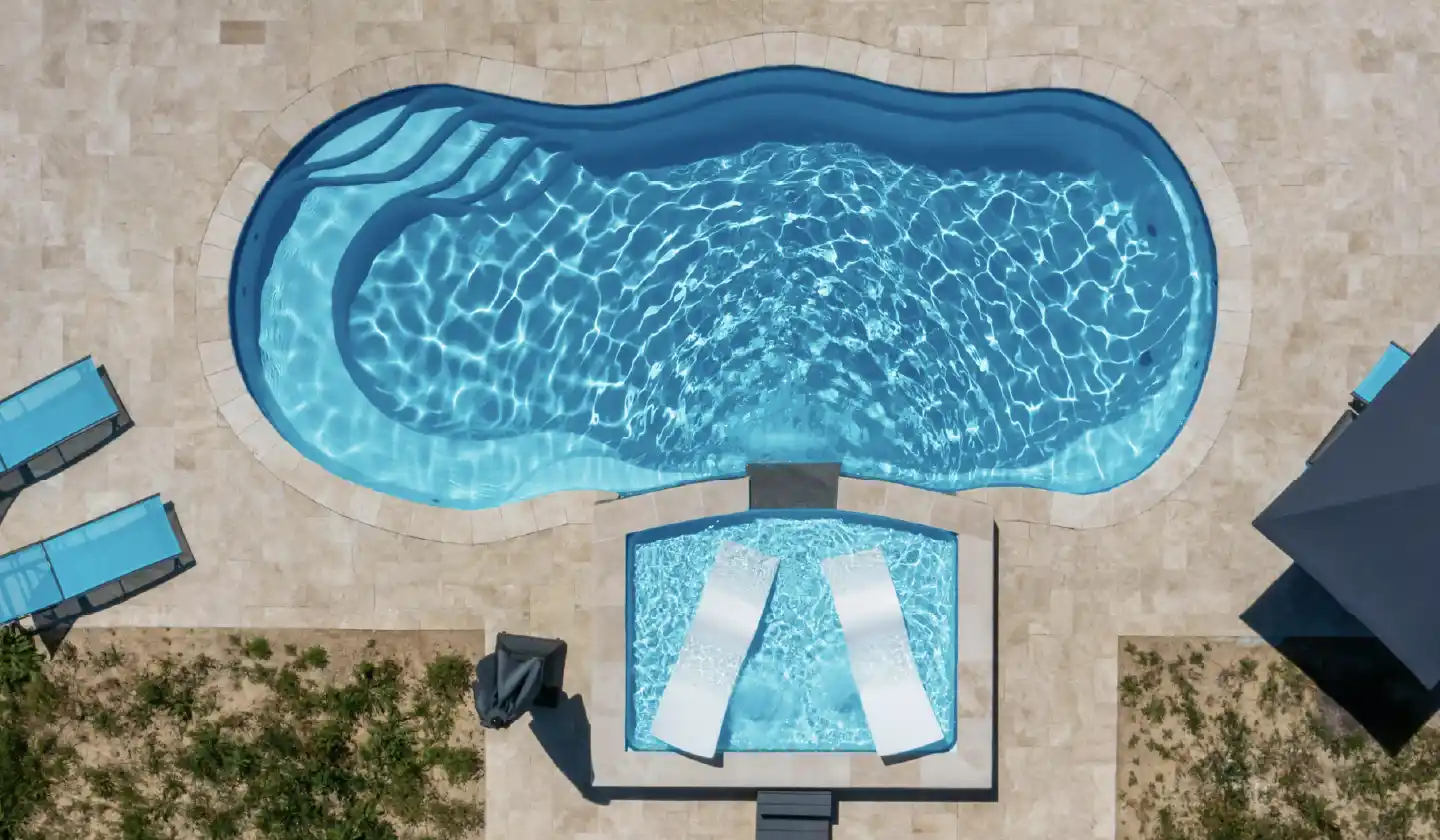 The Riviera pool in Crystal Blue