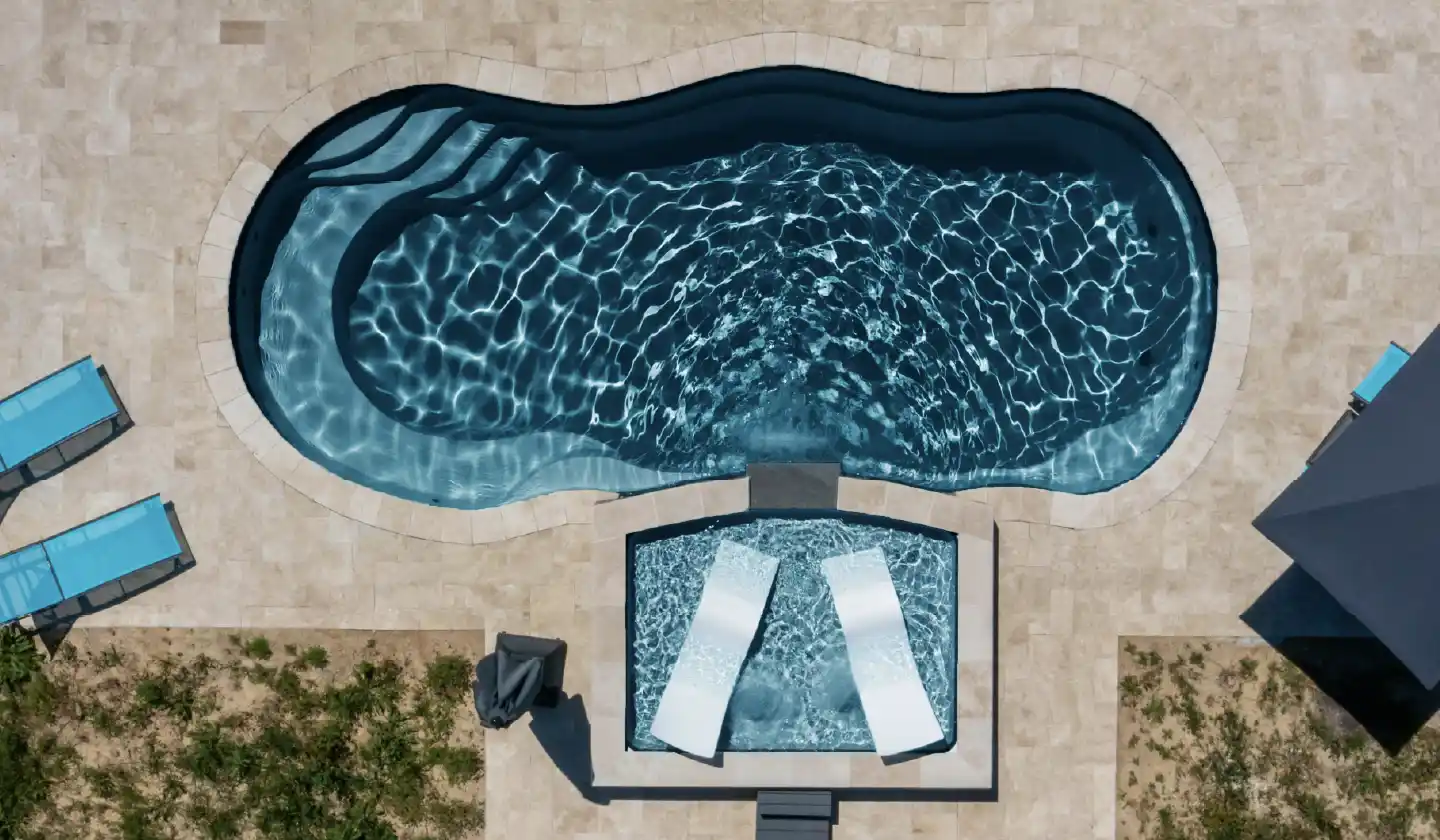 The Riviera pool in Ebony Blue