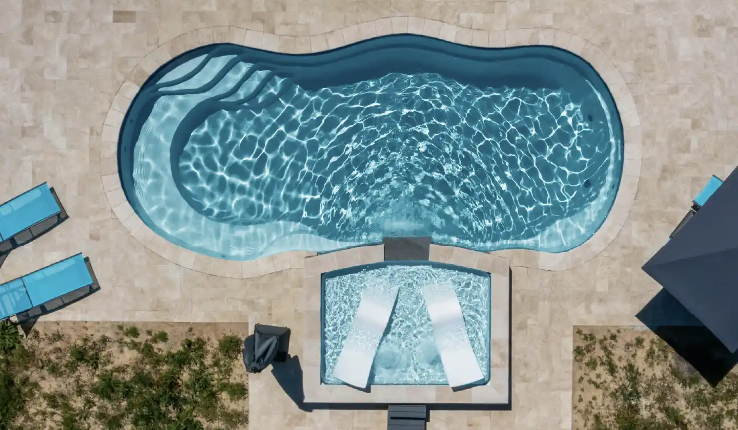 The Riviera pool in Silver Grey